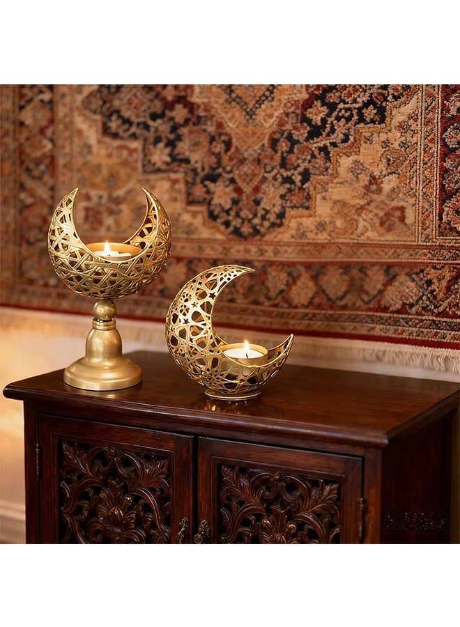 2-Pieces Set Cut-Out Iron Candle Holder, Incense Burner, Candlestick, Home Decor Centerpiece Suitable for Home, Office, Giving Gifts - Image 2